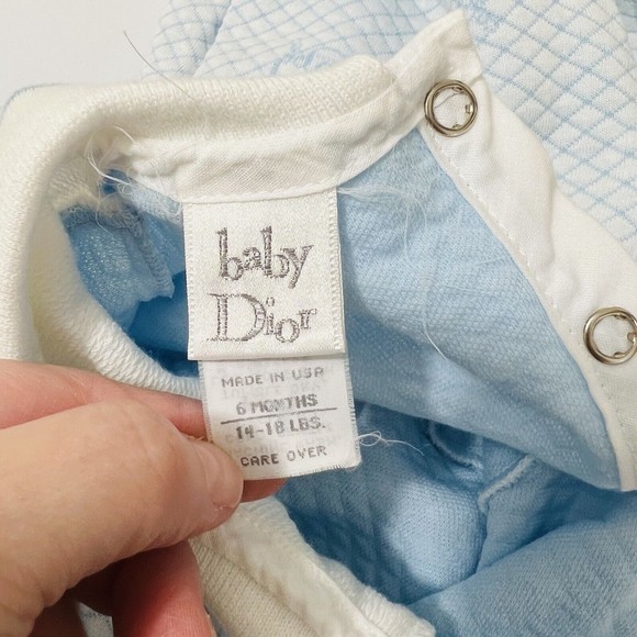 BABY DIOR Embroidered Romper Train Bodysuit One-Piece Jumper Outfit Size 6M - Picture 5 of 8